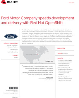 Ford Motor Company speeds development and delivery with Red Hat OpenShift
