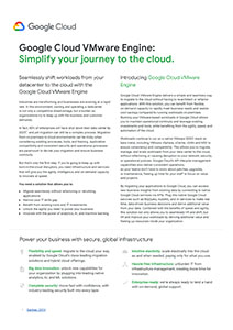 Google Cloud VMware Engine: Simplify your journey to the cloud