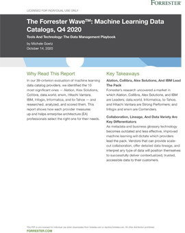 The Forrester Wave™: Machine Learning Data Catalogs, Q4 2020