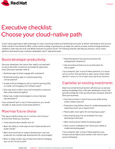 Executive checklist: Choose your cloud-native path